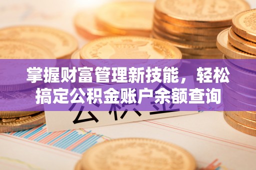 万宁掌握财富管理新技能，轻松搞定公积金账户余额查询
